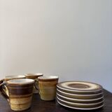 Longchamp brown and yellow coffee service