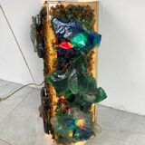 Vintage brutalist glass wall lamp, 1960s