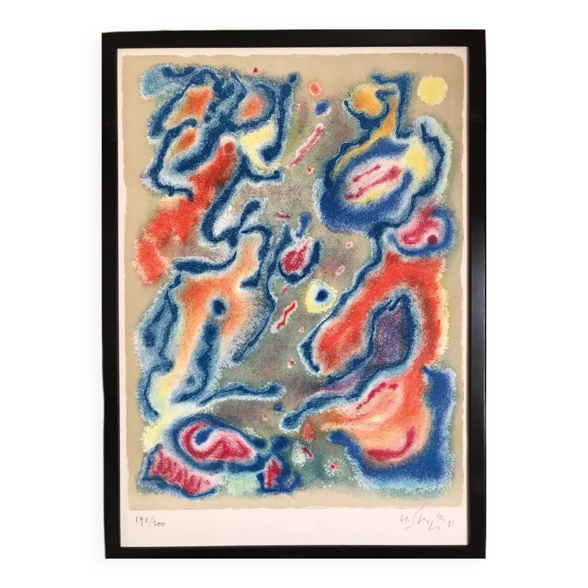 Gustave singier 1909-1984. composition, 1984. original lithograph.