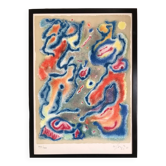 Gustave singier 1909-1984. composition, 1984. original lithograph.