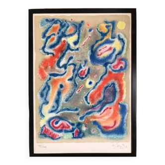 Gustave singier 1909-1984. composition, 1984. original lithograph.