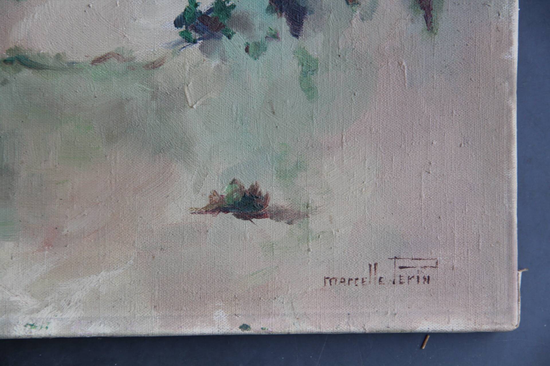 Small oil on canvas "A dune" 40 x 50