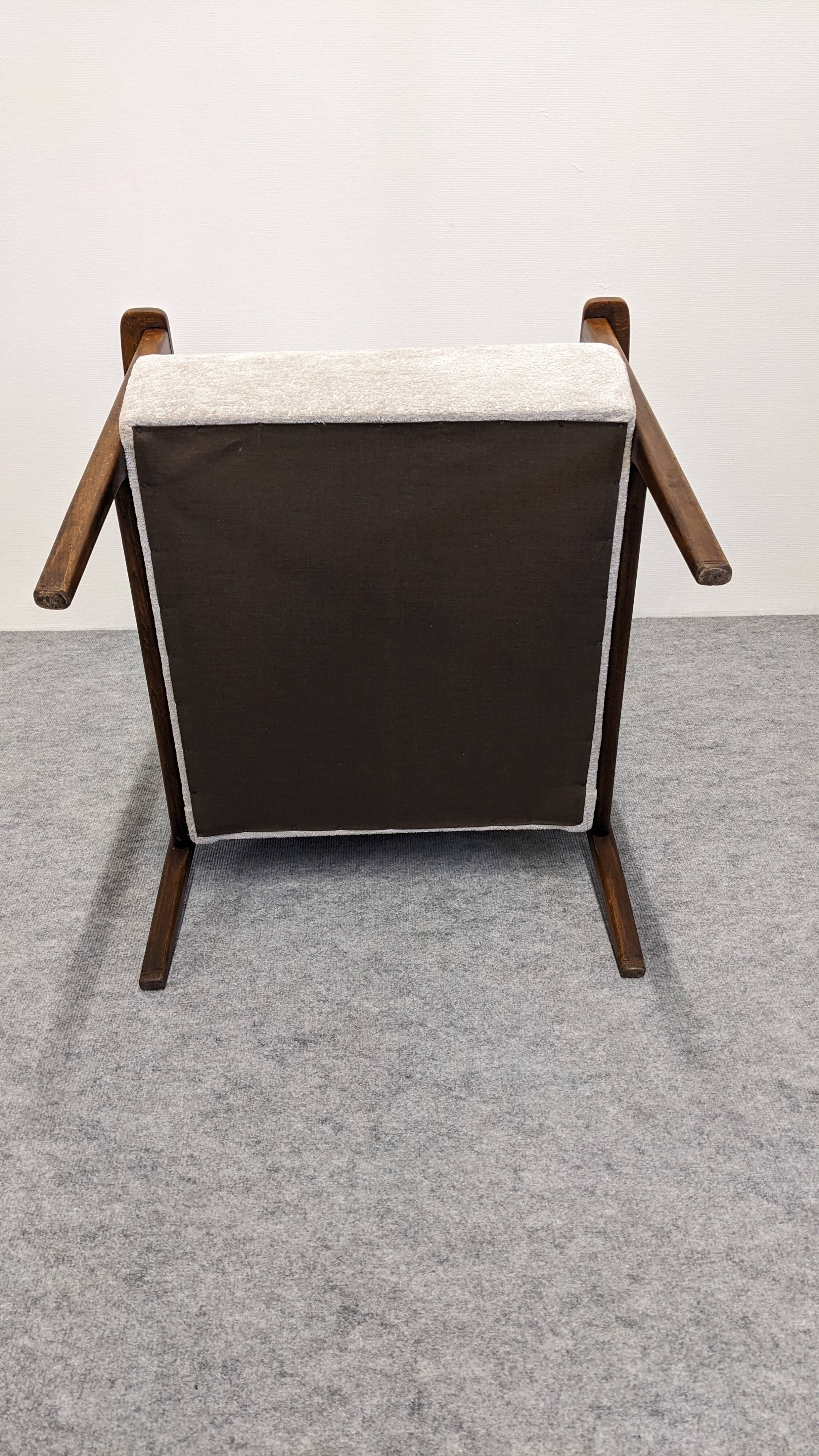 Pair of vintage stained beech armchairs from the 50s/60s