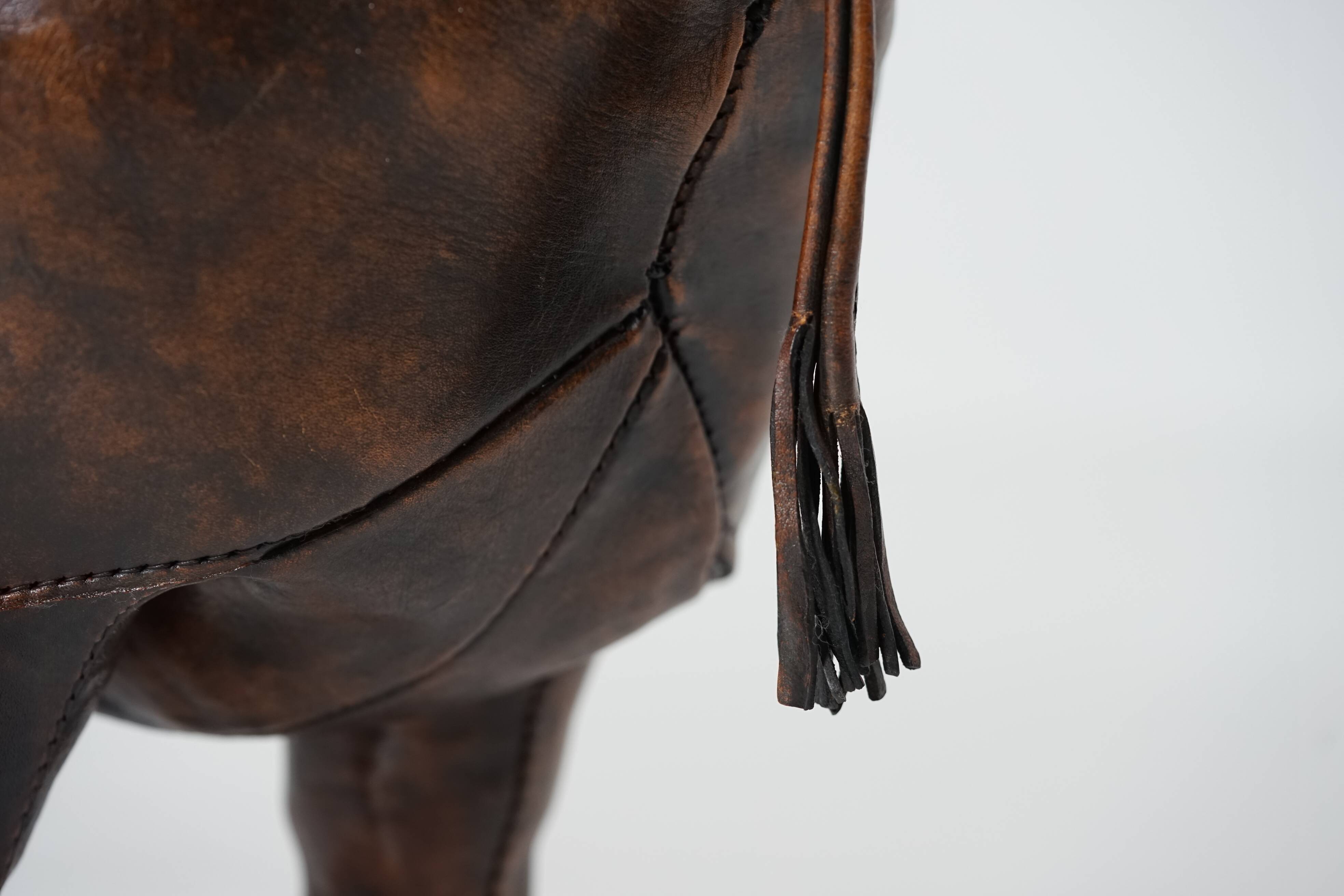 XL Rhinoceros Leather Footstool by Dimitri Omersa