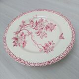 Cake dish on foot in iron earth of Gien model Pink hawthorn