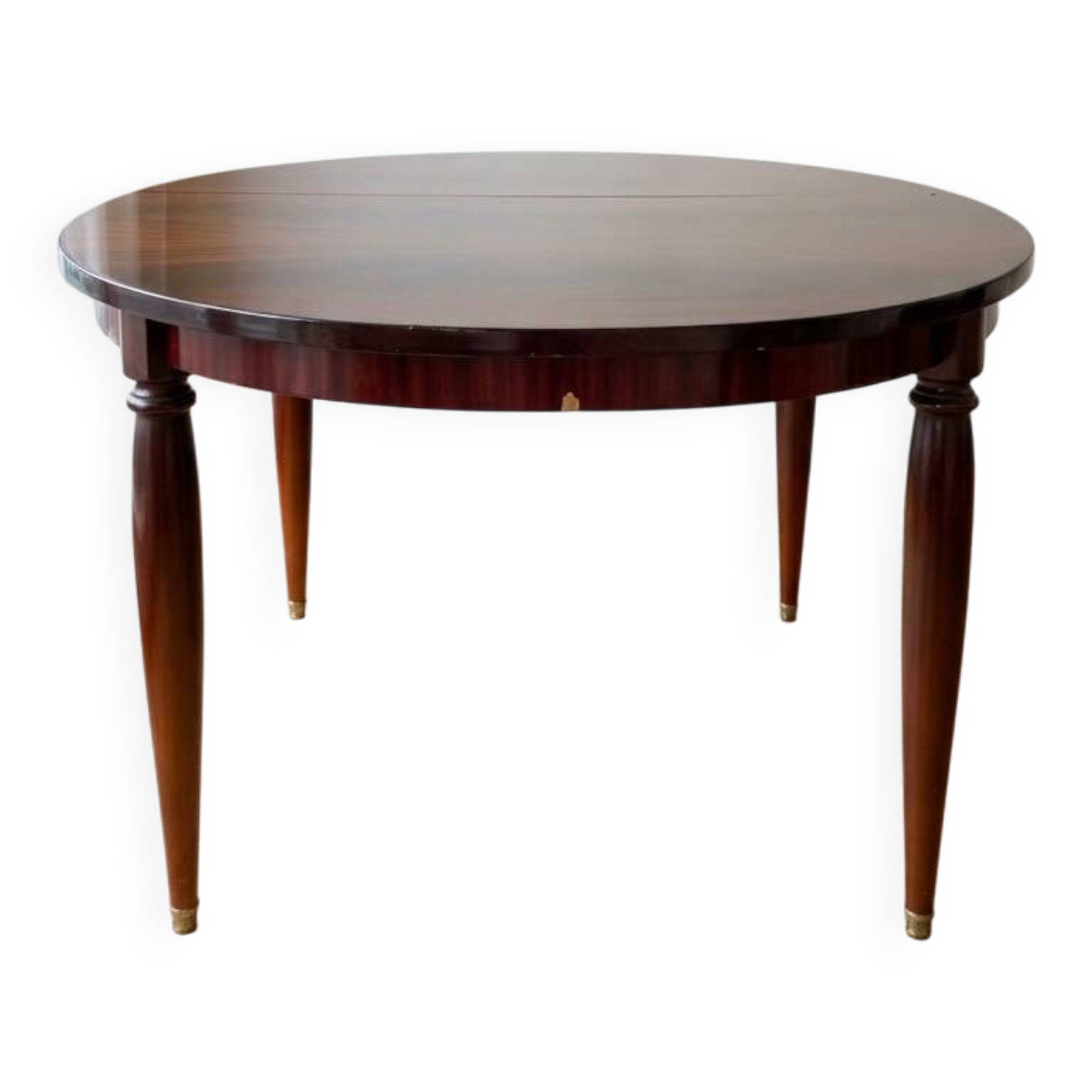 Vintage extendable oval wooden dining table