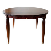 Vintage extendable oval wooden dining table