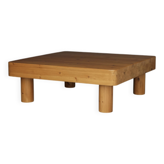 1960s large Brutalist solid Pine Coffee Table