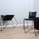 Chaises empilables en cuir par Toyoda Hiroyuki pour ICF années 1980, lot de 4