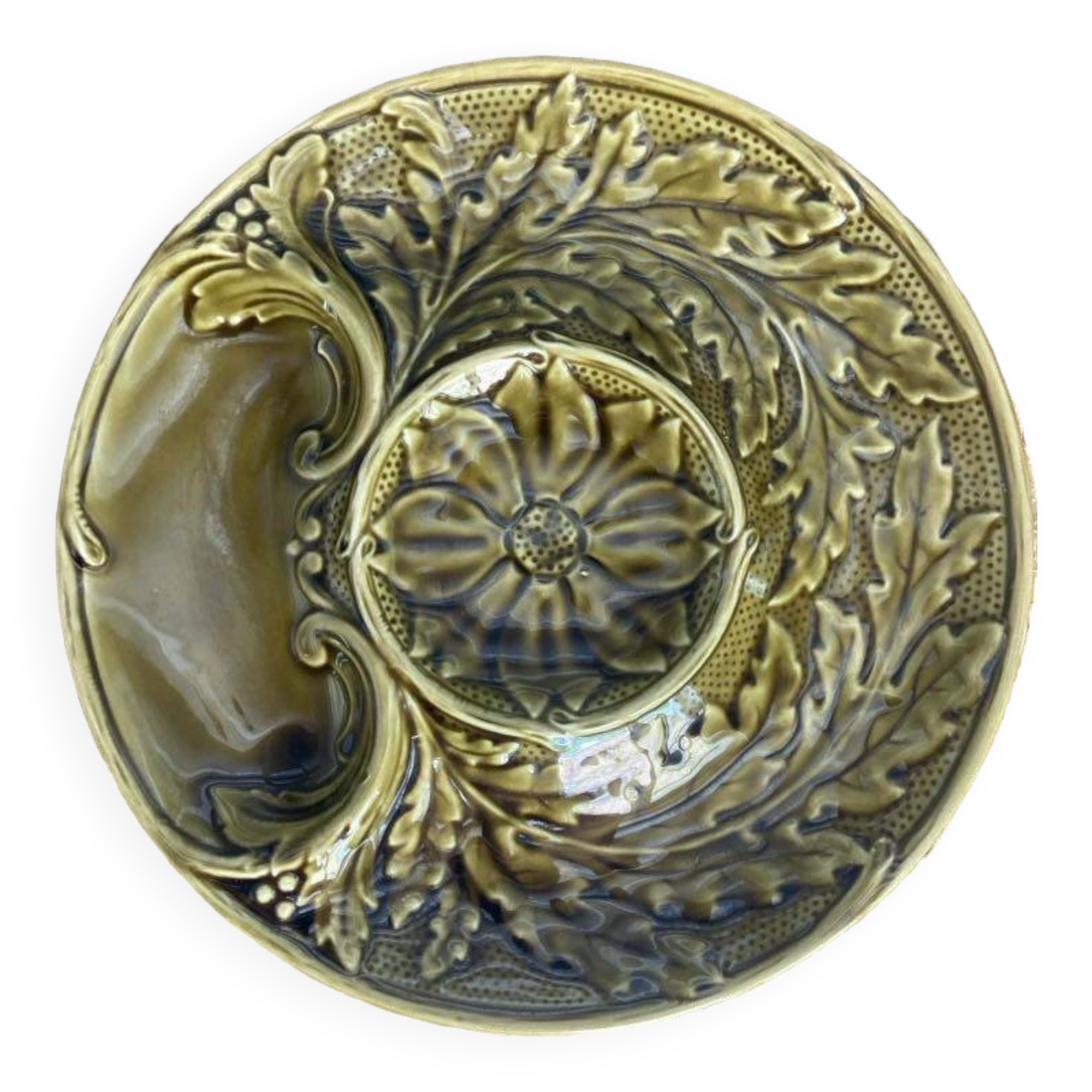 Set of 6 gien artichoke barbotine plates