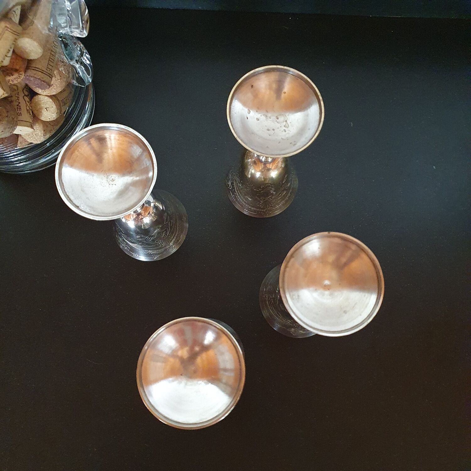 Silver metal glasses