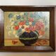 Bouquet of flowers oil on panel painting