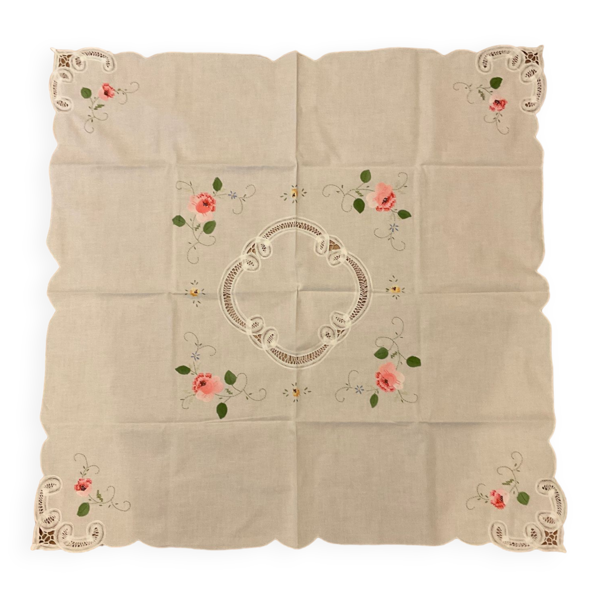 Tea tablecloth, handmade, france