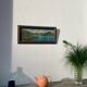 Vintage photographic print / Lake Annecy Alps / wooden frame