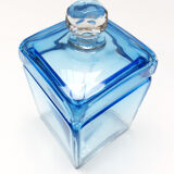Set of 5 Bohemian Crystal Sapphire Blue Toiletry Bottles