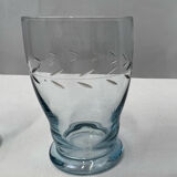 6 blue vintage glasses
