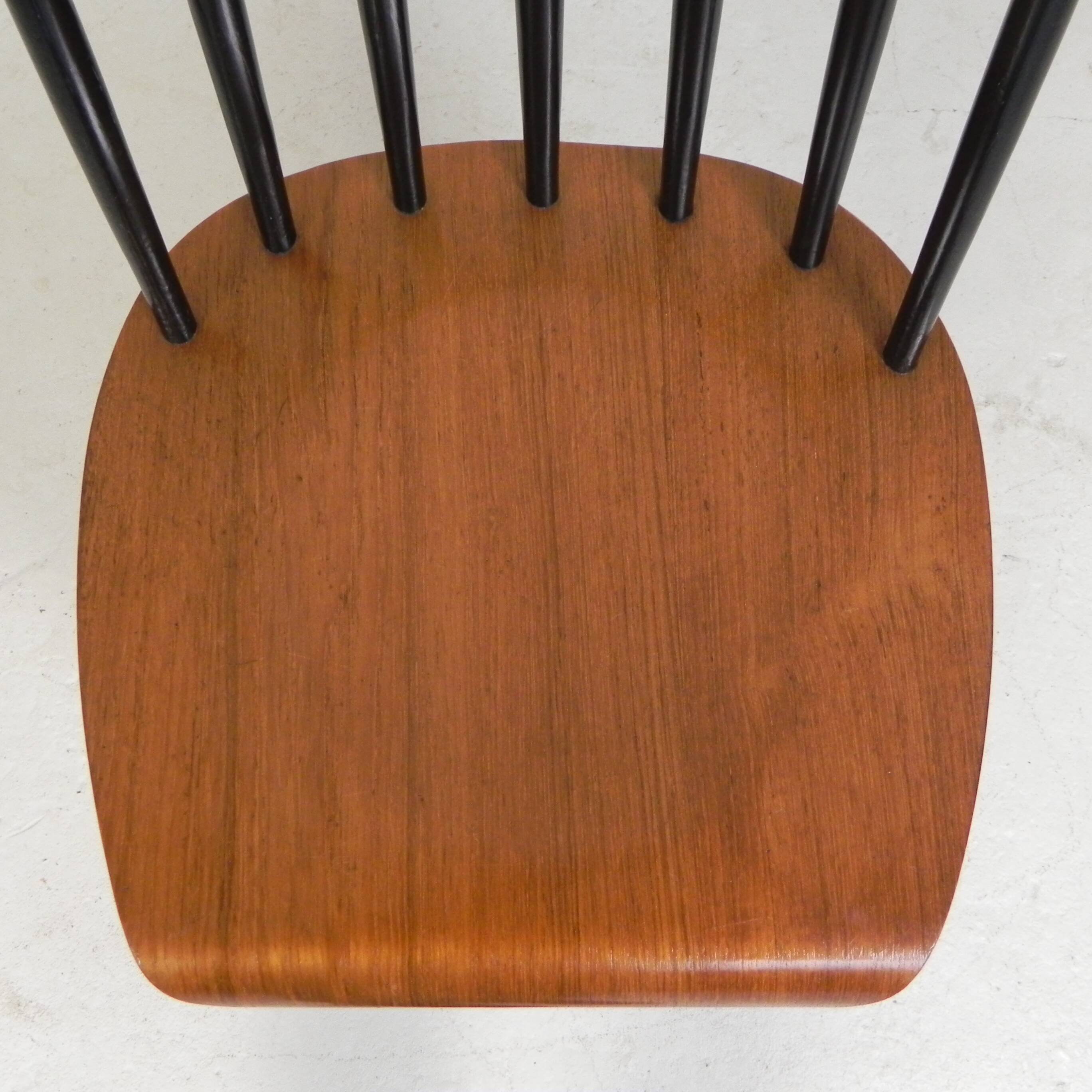 Set of 4 Fanett model slatted chairs, Tapiovaara, 1960s