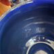 Mini blue enamelled sheet metal teapot