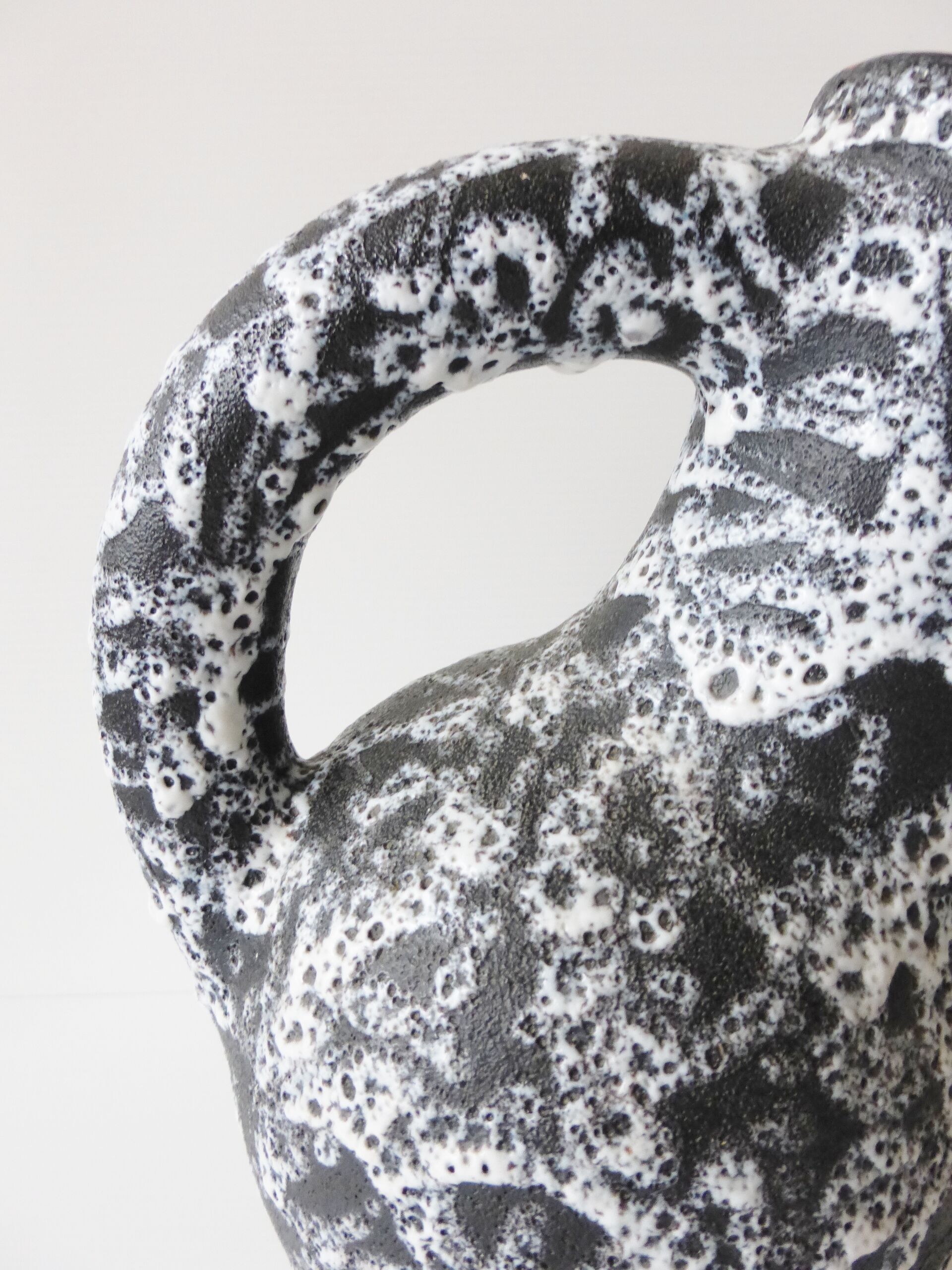 Pitcher vase ceramic way wash & orange 1950 1960 vintage 50's 60's