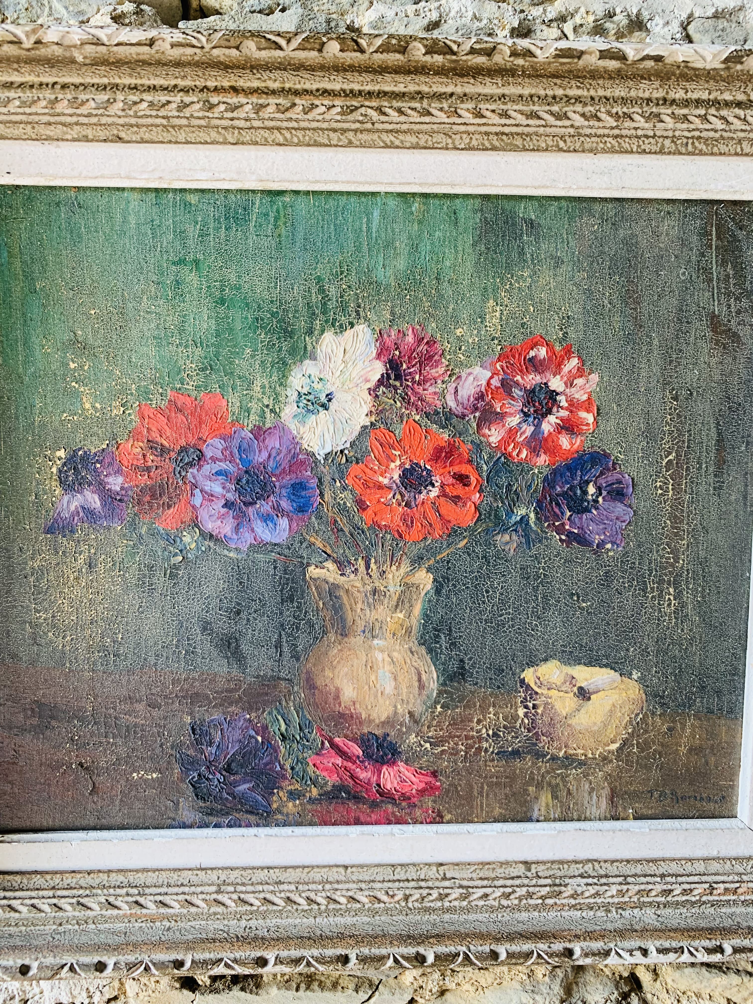 Tableau fleurs -  50x 58cm
