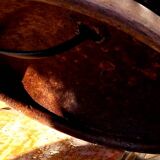 Wrought iron ball table lamp, brutalist art design