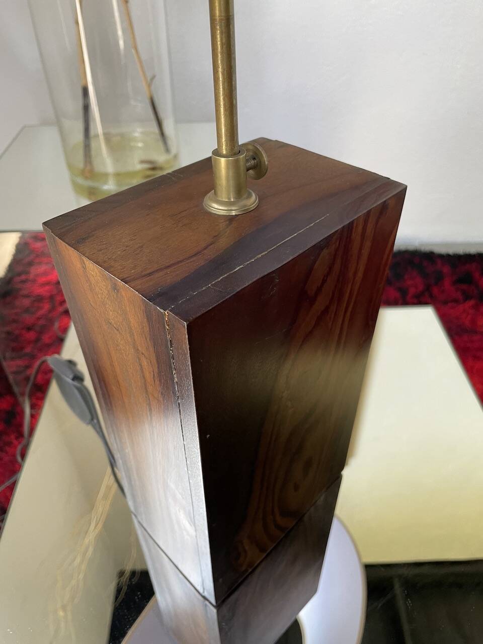 1950s wooden table lamp