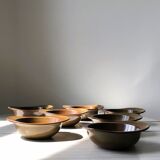 Set of 7 bowls with ears in spotted ceramic - TBE pyrite stoneware.