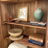 Armoire vitrine chêne massif