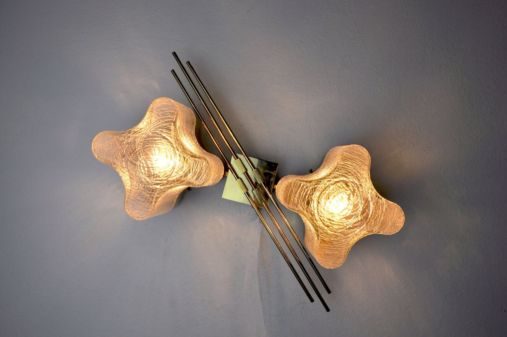 Applique maison Sciolari 2 feux Murano Italie 1970