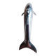 Set of three silver metal dolphin place markers