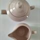 Art Deco sugar bowl and milk jug Céranord Saint-Amand pale pink
