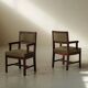 Pair of modernist armchairs in solid oak, France, circa 1940.