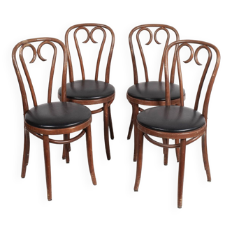 Ensemble de 4 chaises en bois courbé
