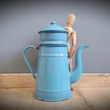 Blue enamelled coffee maker
