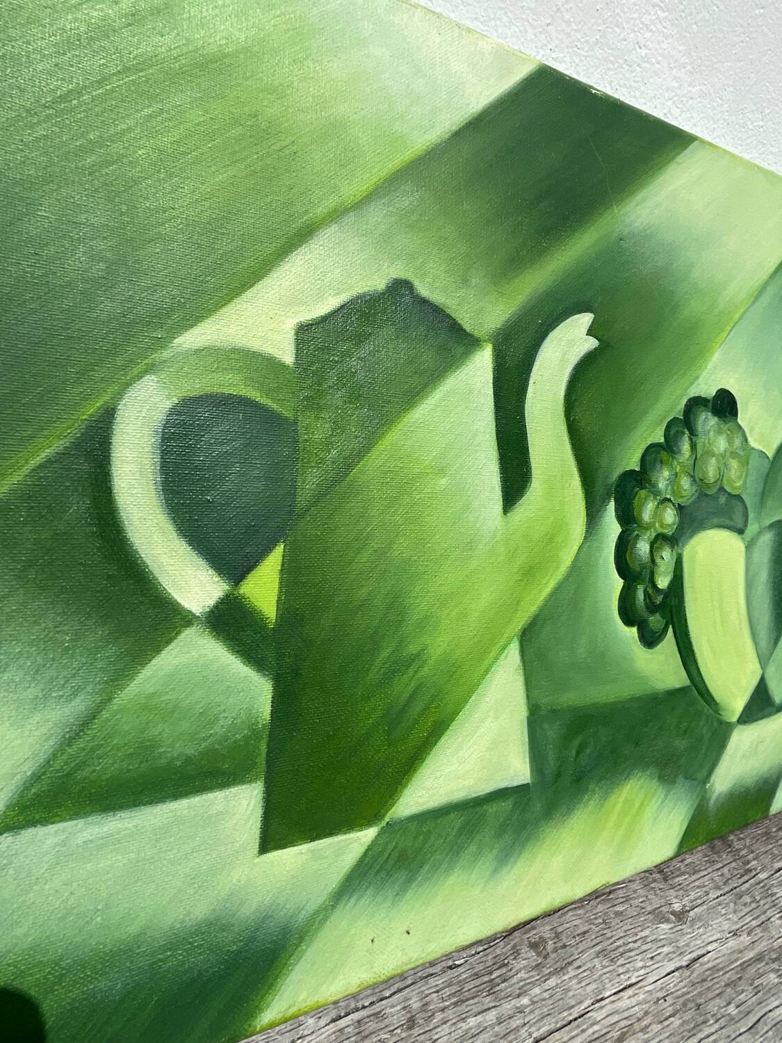 Cubist still life oil on canvas