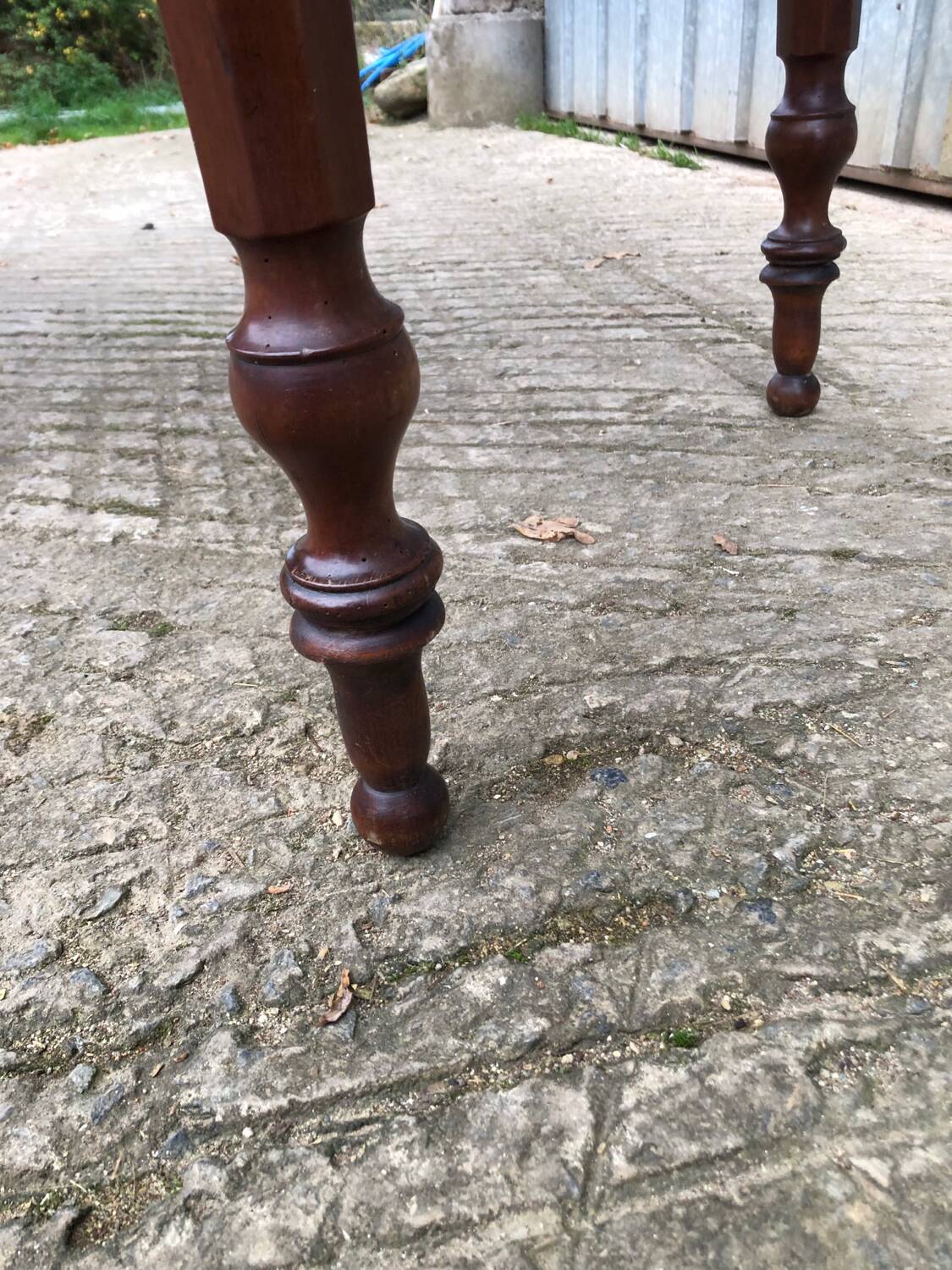 Antique farmhouse table in solid cherry wood with 4 drawers