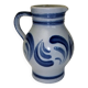 Handmade glazed stoneware pitcher with Handarbeit inscription
