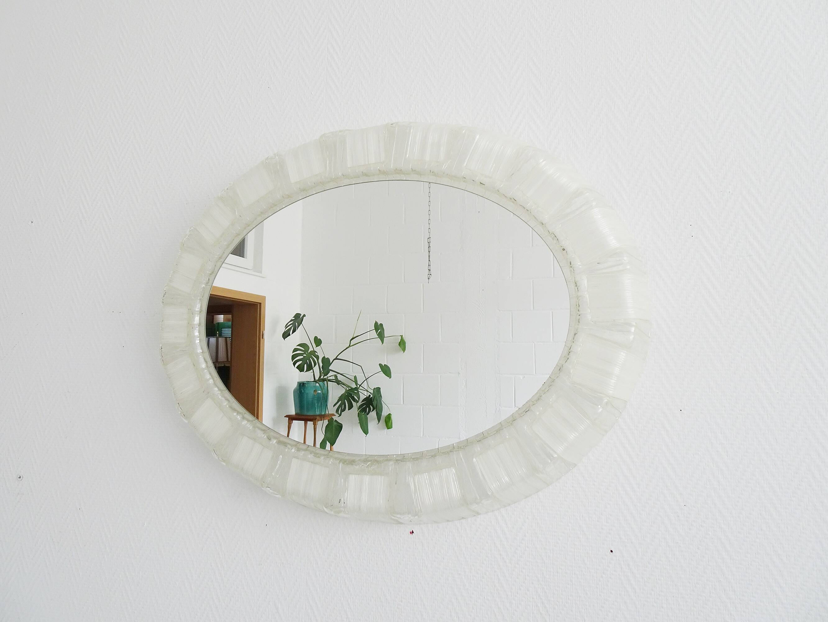 Illuminated mirror acrylic glass - mid century wall decoration