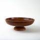 Danish solid teak wood platter on profiled base, 1970s Scandinavian craftsmanship