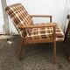 Vintage Scandinavian style armchairs in tartan fabric from the 60s