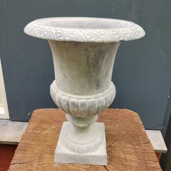 Cast iron garden vase grey planter
