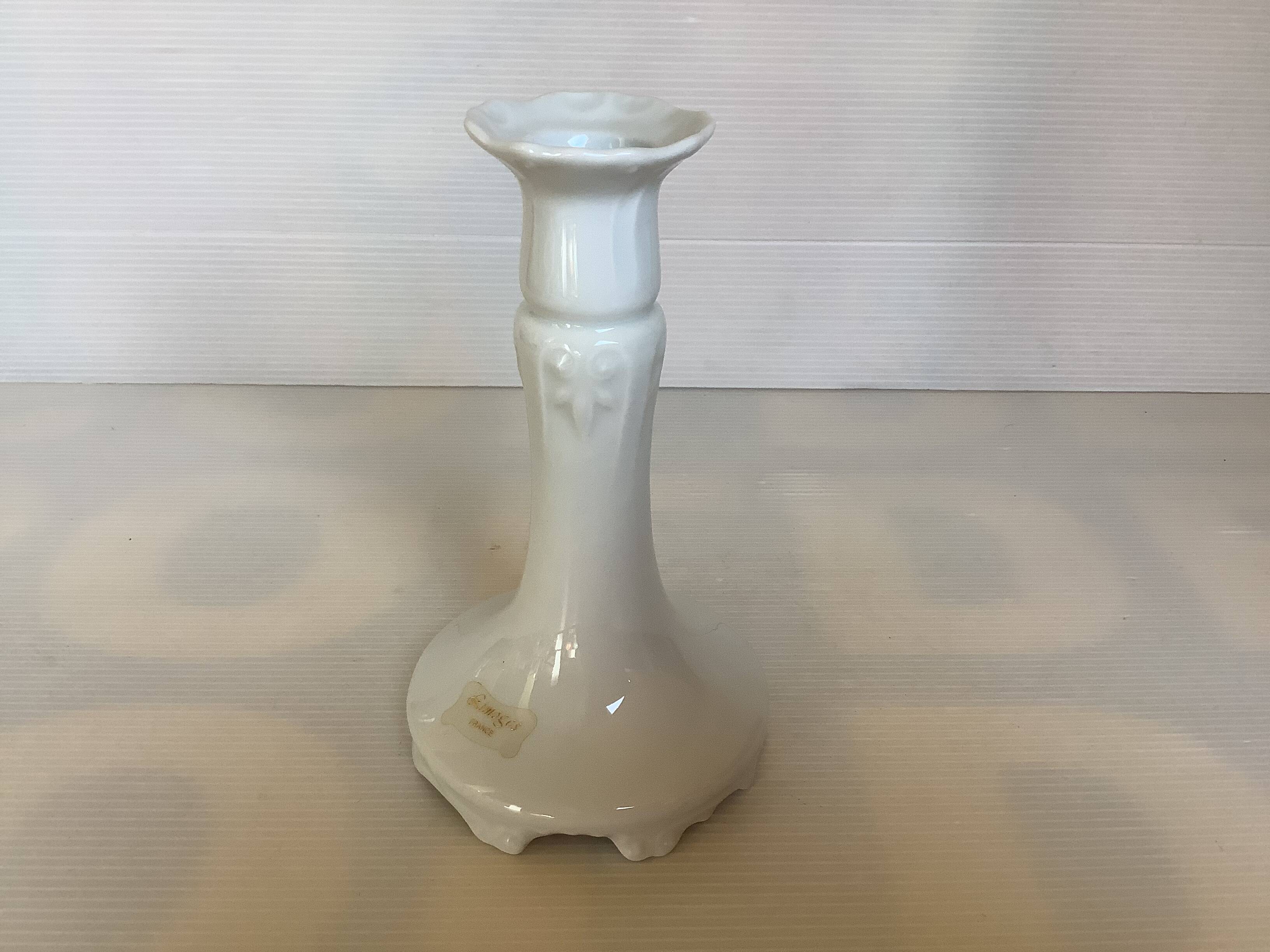 Limoges white porcelain candle holder