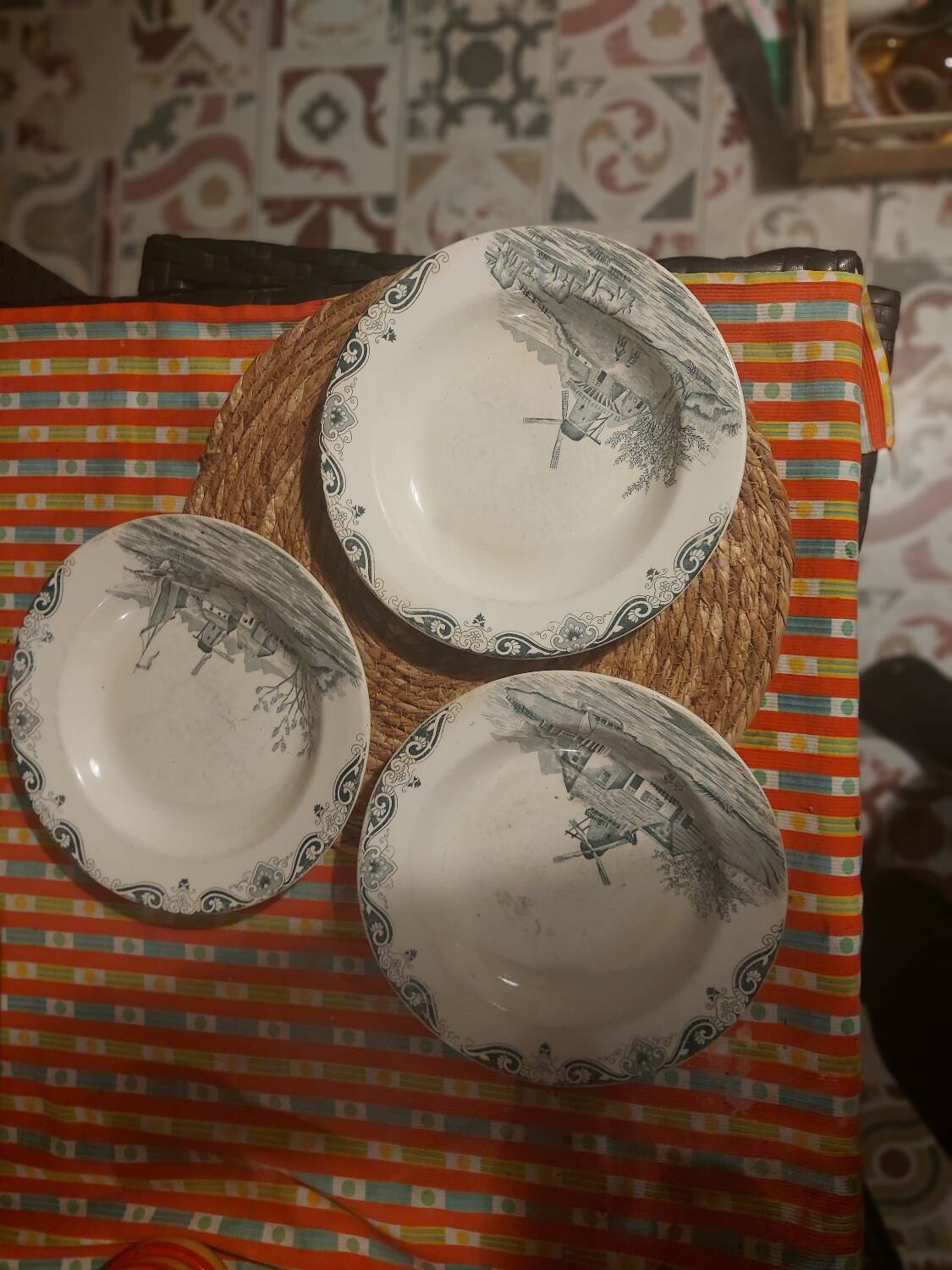 3 Delf iron earth plates