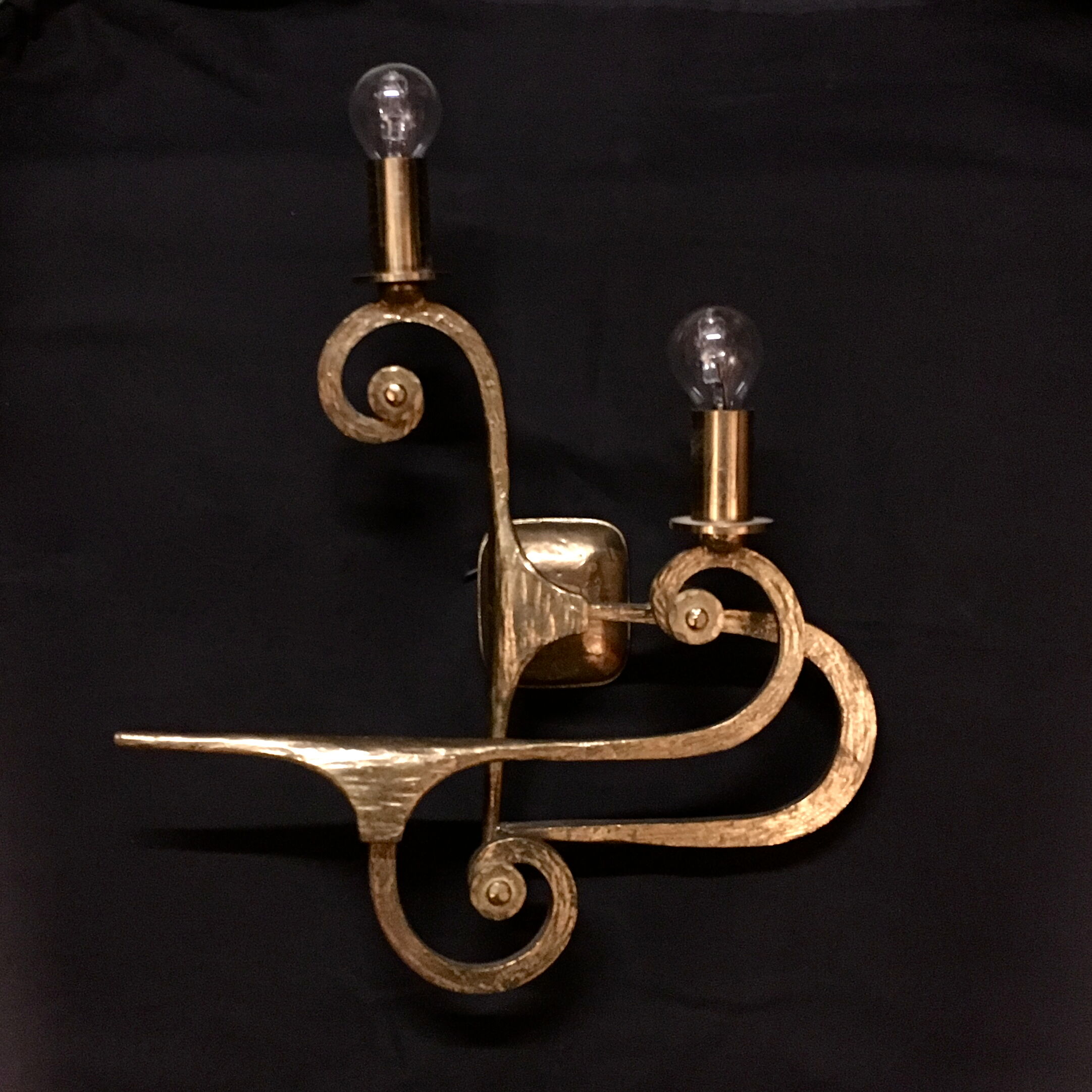 Italian bronze wall lights by G. Piombanti, 1950