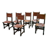 Série de 6 chaises en cuir 1970