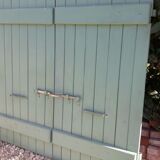 Pair of wooden iron hanging shutters