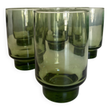 Set de 8 verres gobelets 1960 en verre vert