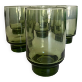 Set de 8 verres gobelets 1960 en verre vert