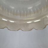 Lustre en verre travaillé et laiton