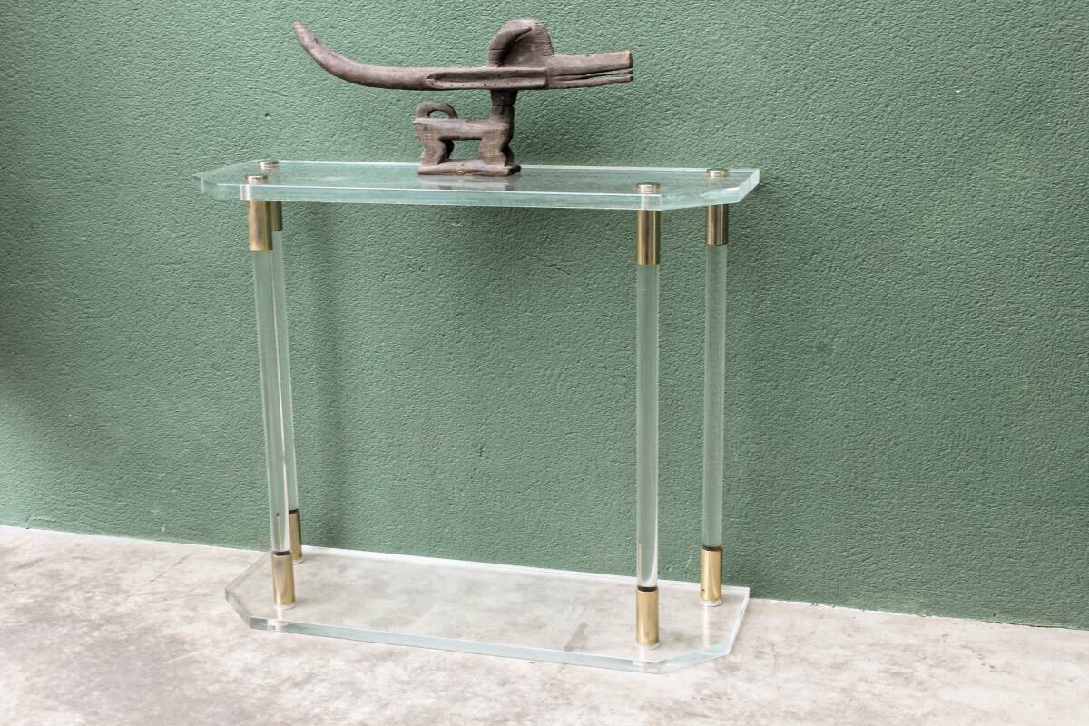 Console, altuglass, 1970s, in the style of Charles Hollis Jones.